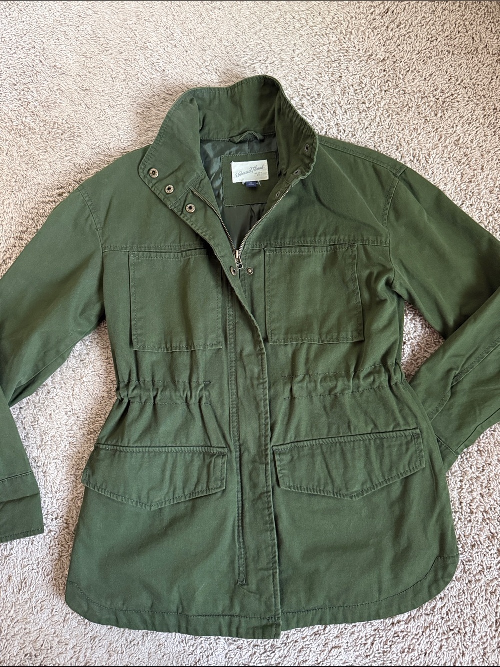 Universal Thread Olive Utility Jacket with Cinched Waist